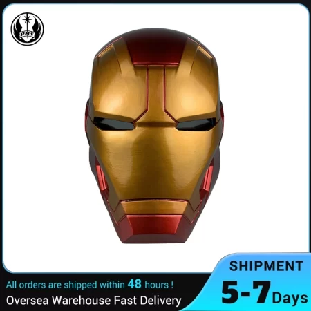 PHS Iron Man Helmet Role Playing PVC Mask Induction Luminous Helmet Halloween Christmas Party Gift, Children Role Playing Adult