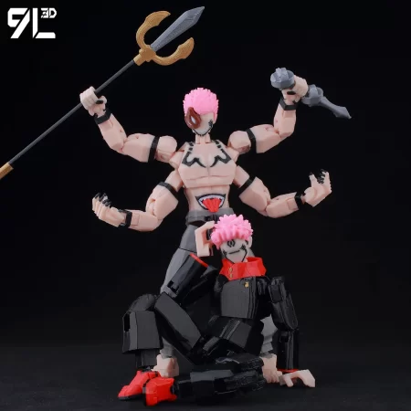 9L3D Jujutsu Kaisen Sukuna Yuji Figure Lucky13 Anime Collectible Toy Titan13 Multi-Jointed Poseable T13 Cursed King Model Gift