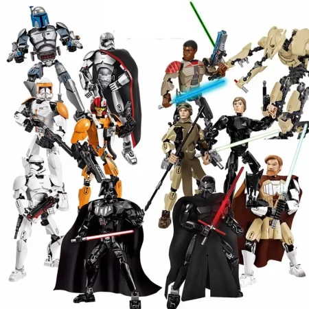Space Wars Buildable Action Figures Kylo Ren Chewbacca Boba Jango Fett General Grievous Toys for Kids (KSZ605/617/326)