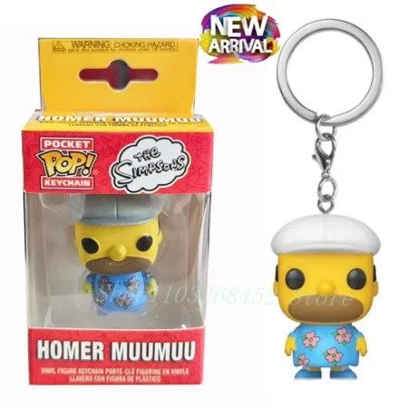 NEW Funko POP Pocket! Keychain the Simpsons Homer Muumuu Action Figure Collection Model Toys for Birthday Gift Keychains