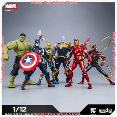 Fondjoy Official Marvel 1:12 Model Kit - Multiple Characters & Accessories, Collectible Action Figure Set for Gifts