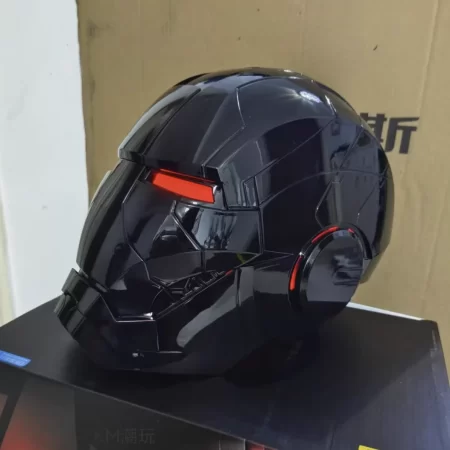 2026 New Iron Man Mk5 Black Helmet Automatoc Voice Control Avengers Mk5 Cosplay With Led Light Toy Close Ironman Helmet Gift
