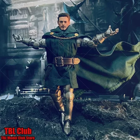 In Stock 1/12 Scale Male Clothes Green Cloak Victor God Lord Doom Mechanical Armor For ml HB 6-inch Action Figure Soldier